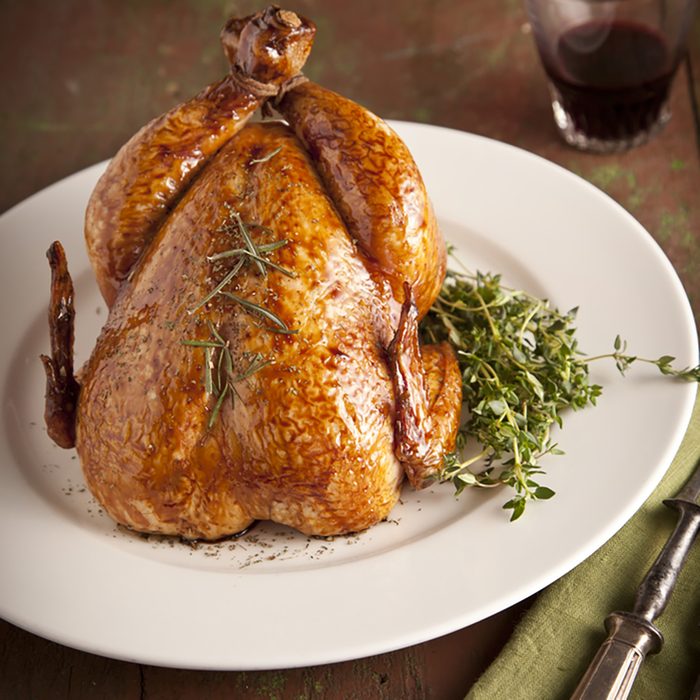 Grilled turkey and various vegetables on wooden plate for christmas and thanks giving day; Shutterstock ID 184547969; Job (TFH, TOH, RD, BNB, CWM, CM): TOH
