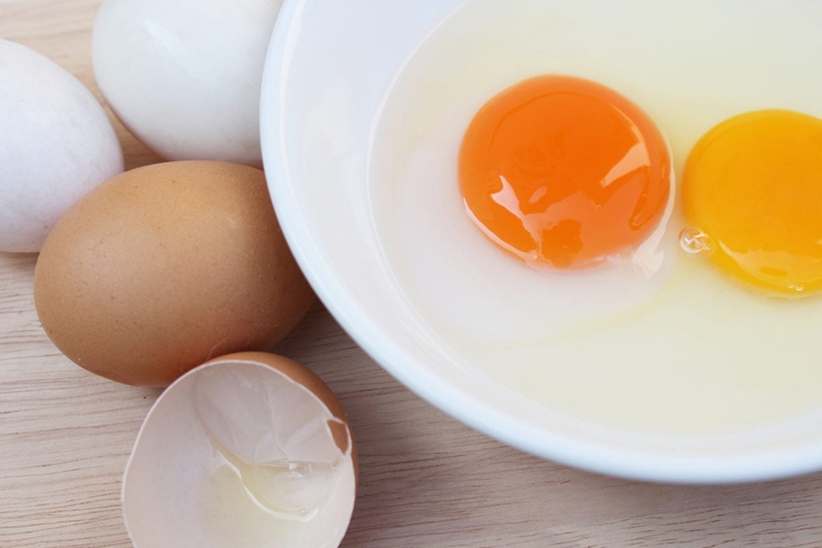 Duck egg yolk and hen egg yolk