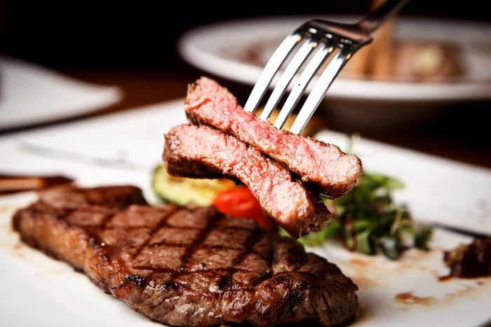 Sirloin steak on plate