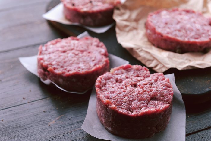 the formation of ground beef for grilling burger