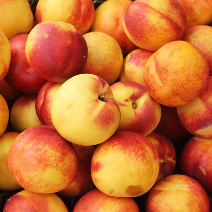 bright nectarines in the market