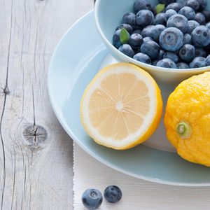 Blueberries and lemon