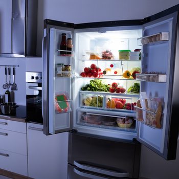 open fridge at night
