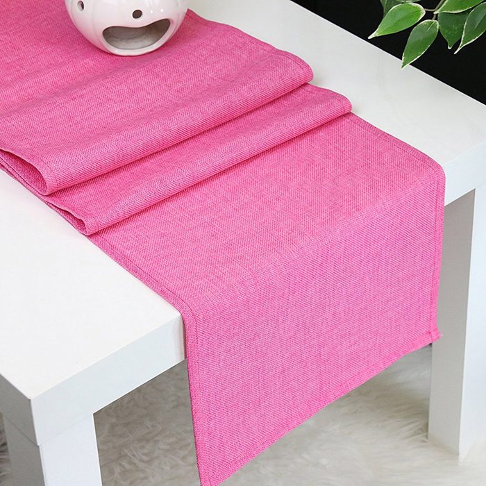 pink runner, table
