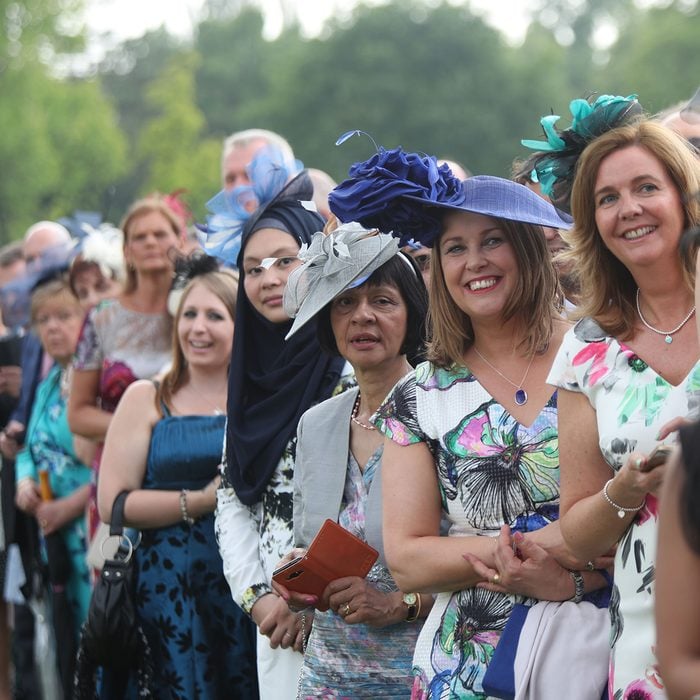 Guests during a garden party at Buckingham Palace in London.