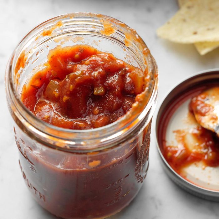 A jar of Annie's Original Salsa