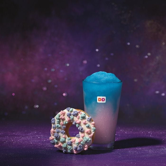 galaxy donut and drink
