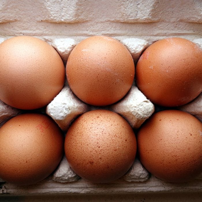 Organic eggs in a box