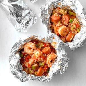 Foil-Packet Shrimp and Sausage Jambalaya