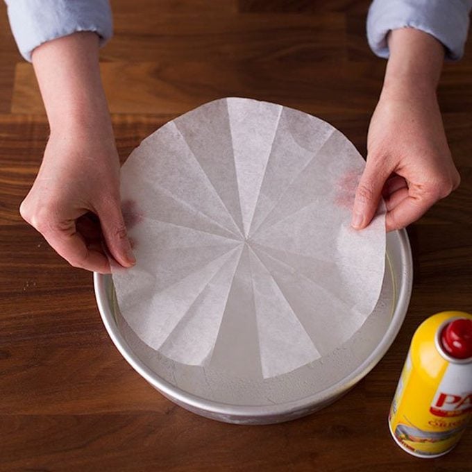 parchment paper on cake pan