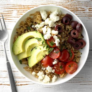 Greek Brown and Wild Rice Bowls