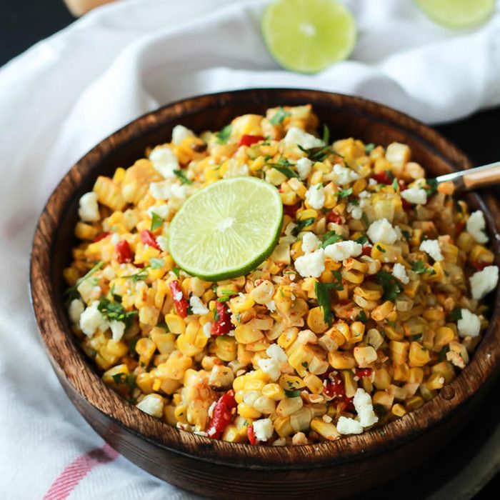 Grilled chili lime sweet corn salad