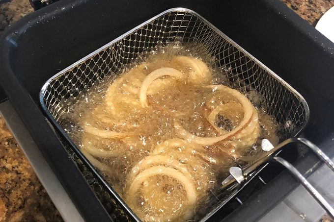 Fries cooking in oil