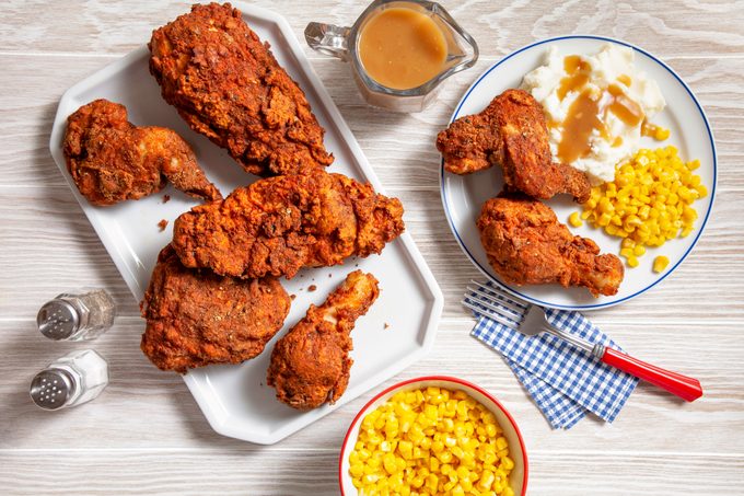 Kfc Fried Chicken Served in a Plate on Wooden Surface