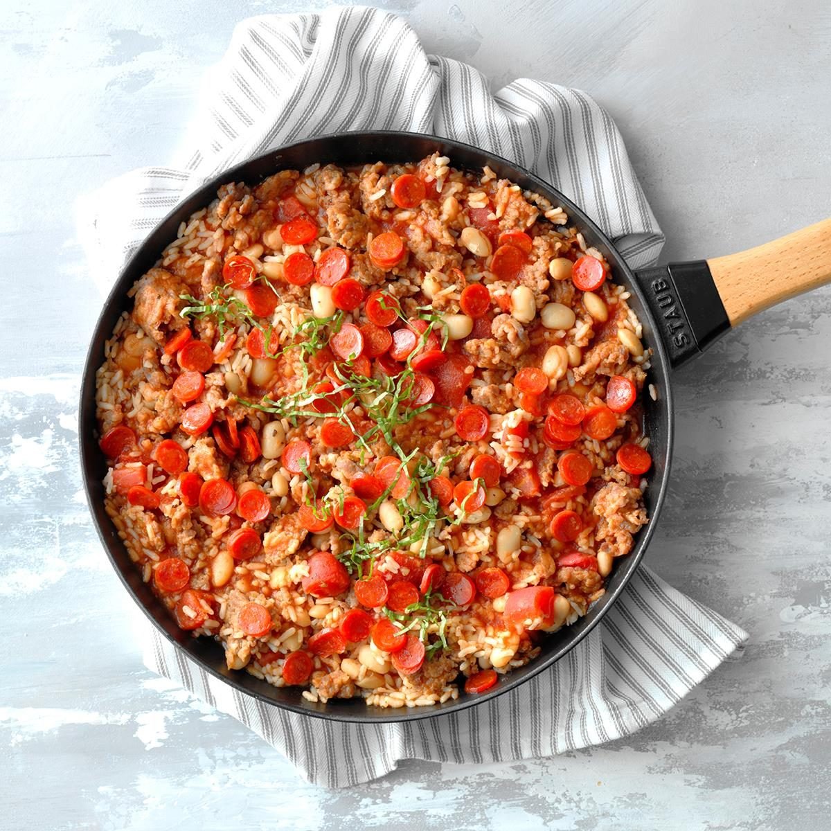 Meat Lover's Pizza Rice Skillet