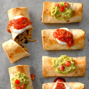 Shortcut Oven-Baked Chicken Chimichangas