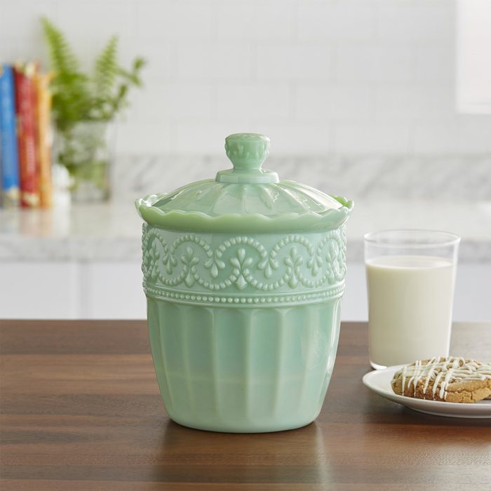 The Pioneer Woman Timeless Beauty 9.8 Inch Jade Glass Cookie Jar Ecomm Walmart.com