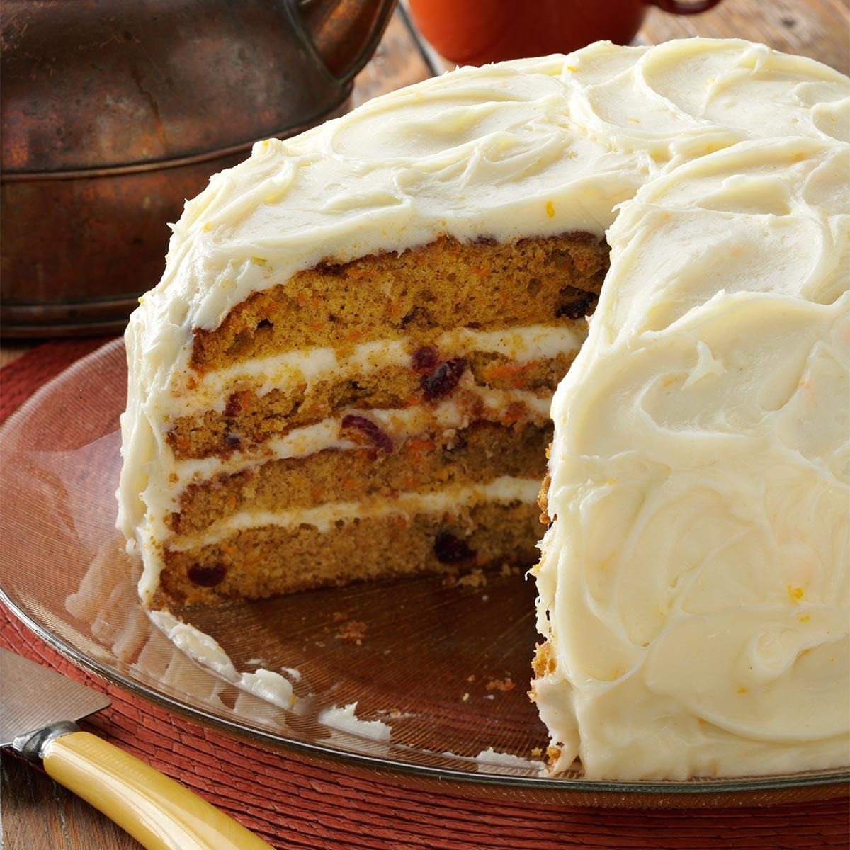 Cranberry-Carrot Layer Cake Recipe | Taste of Home