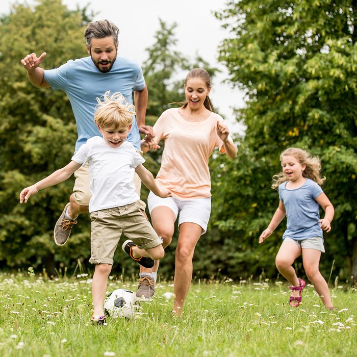 Active family play soccer in their leisure time; Shutterstock ID 1013869084; Job (TFH, TOH, RD, BNB, CWM, CM): Taste of Home