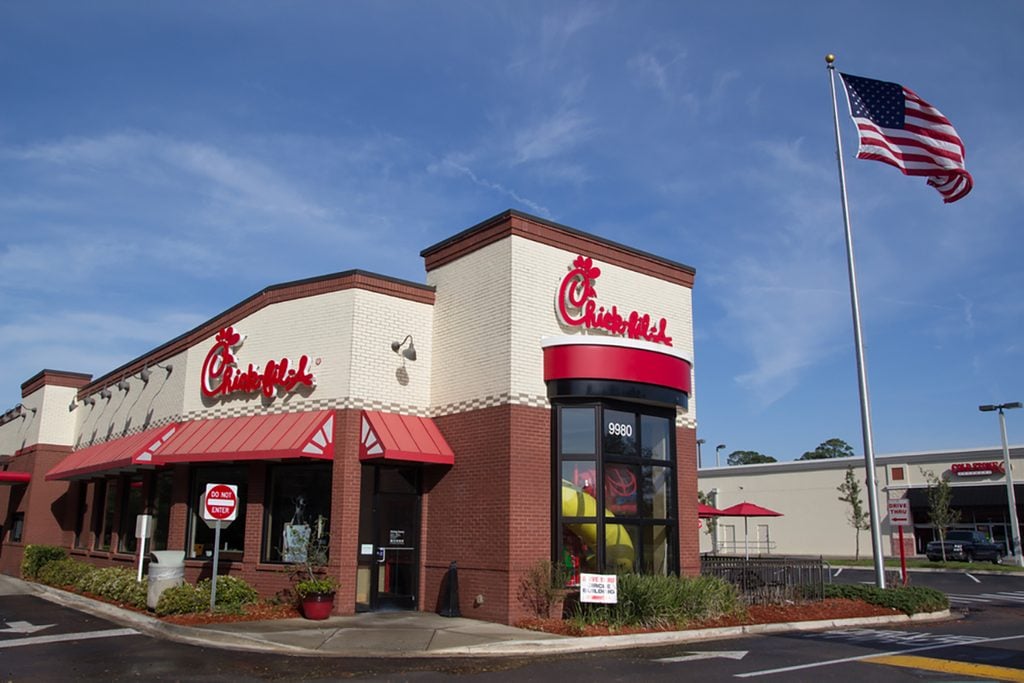 A Chick-fil-A fast food restaurant in Jacksonville.