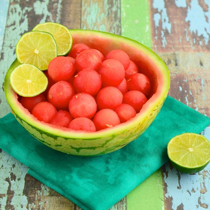 Fruit salad with watermelon balls