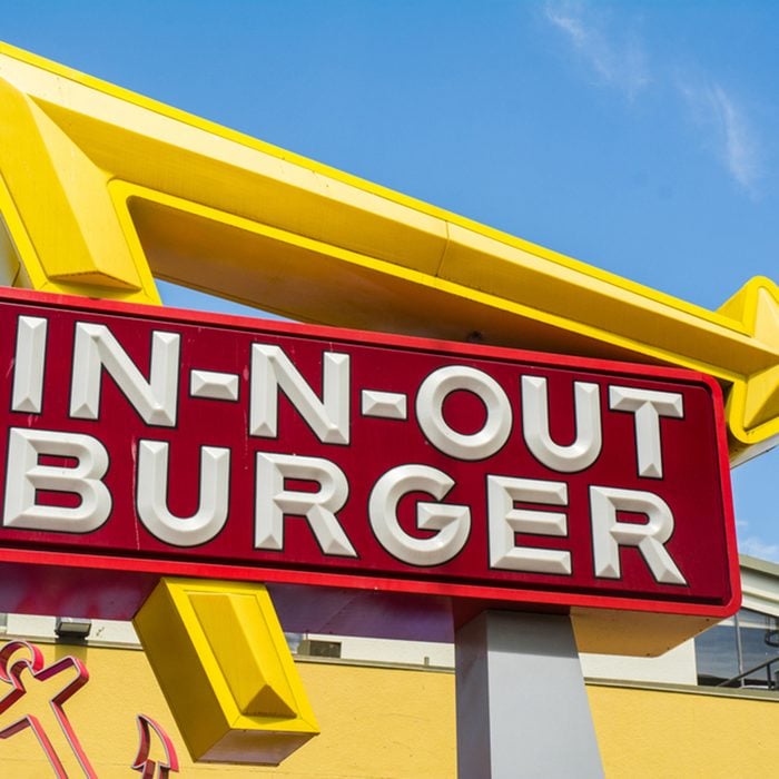 Large In-N-Out Burger billboard.