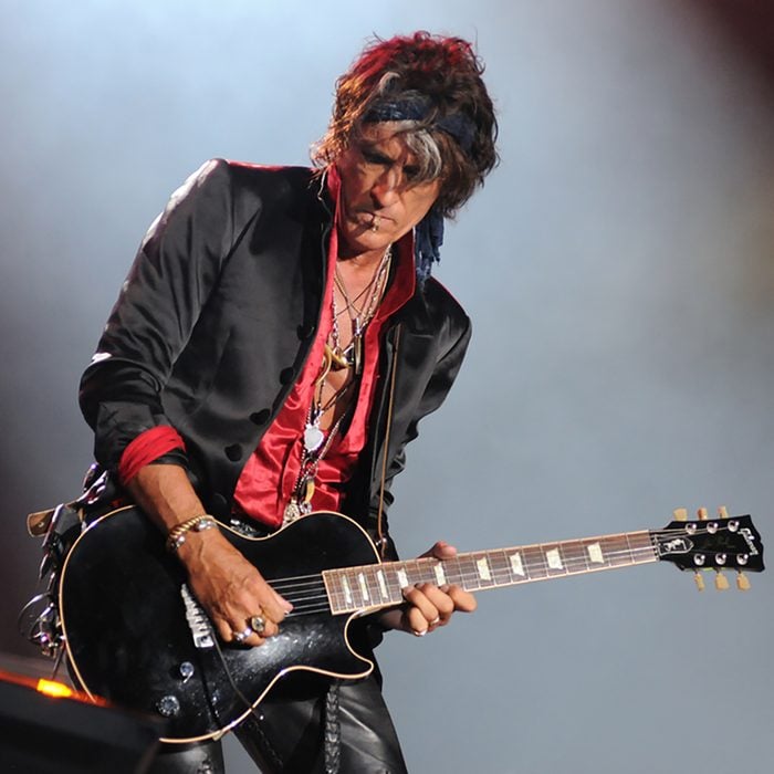 Guitarists Joe Perry during their concert of the band Hollywood Vampires at Rock in Rio 2015 in Rio de Janeiro, Brazil