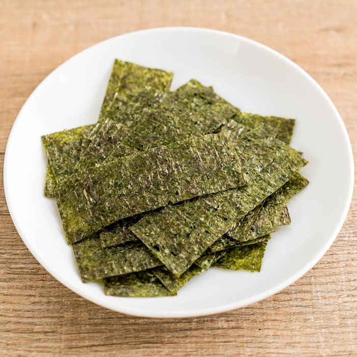 dried seaweed on plate - healthy food