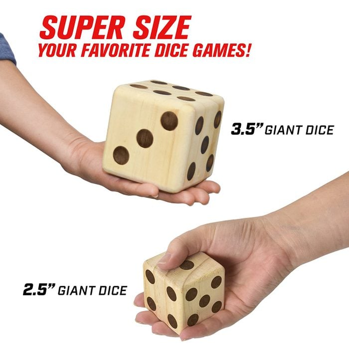 Huge wooden playing dice
