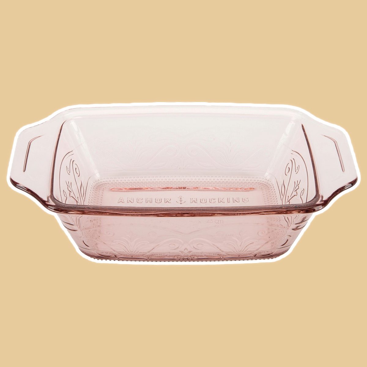 Vintage Anchor Hocking Brownie Baking Dish Clear Glass Cake Pan