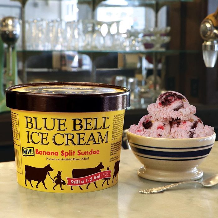 Blue Bell ice cream in a bowl