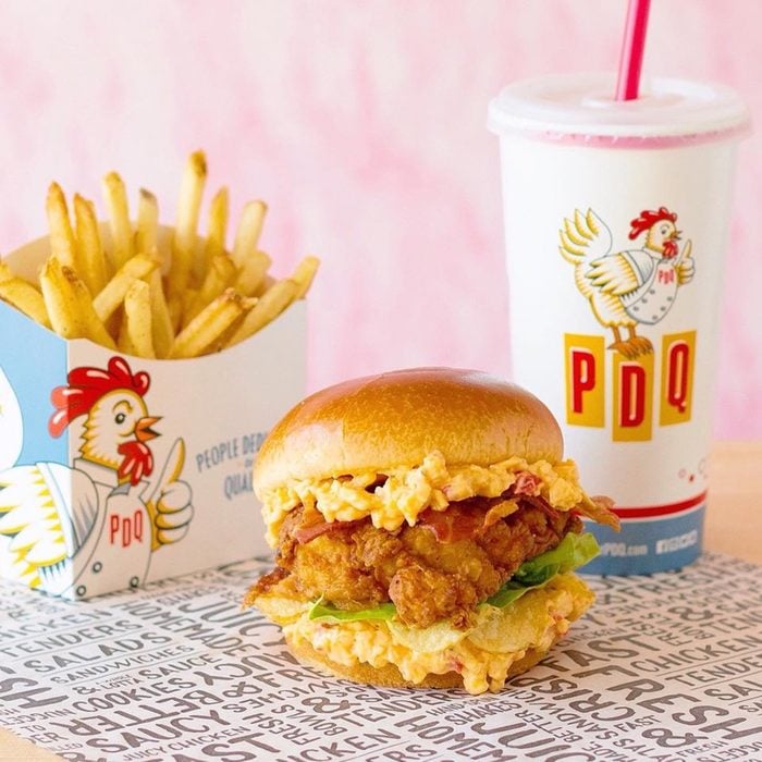 PDQ fries, burger and shake