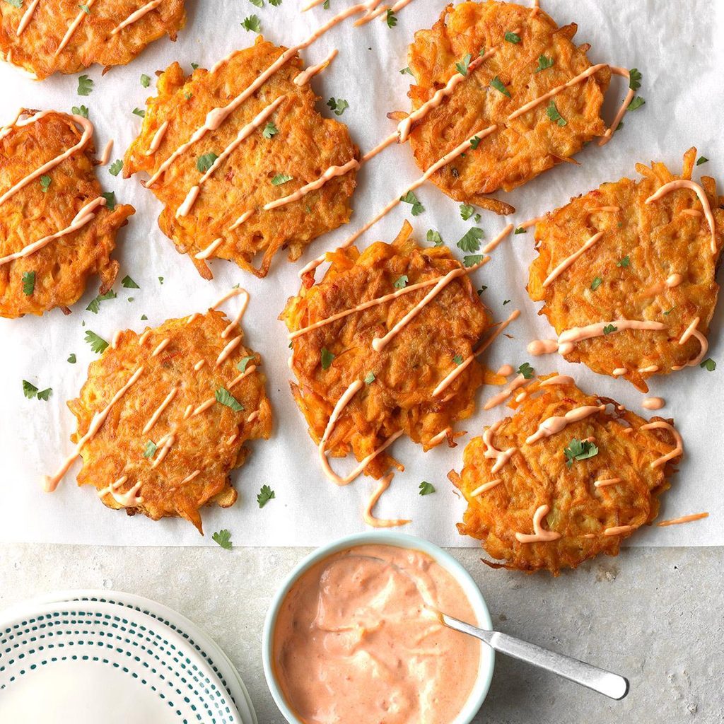 Harissa Sweet Potato Fritters