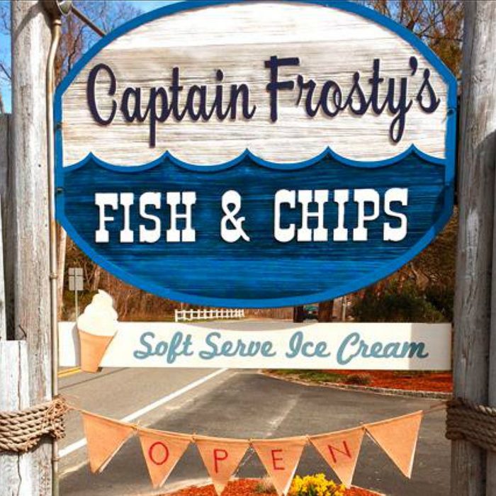 Sign outside Captain Frosty's Fish & Chips