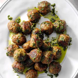 Meatballs with Chimichurri Sauce