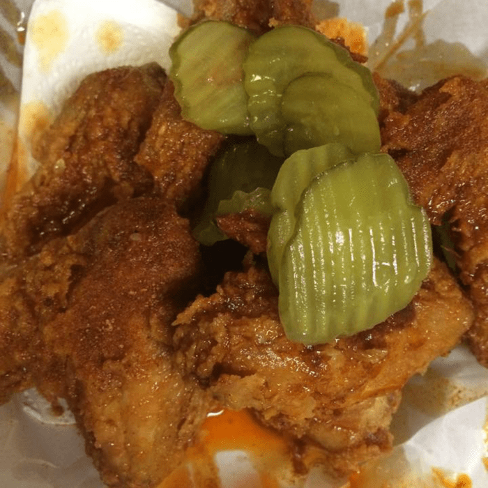 Prince's Hot Chicken Shack's fried chicken with pickles
