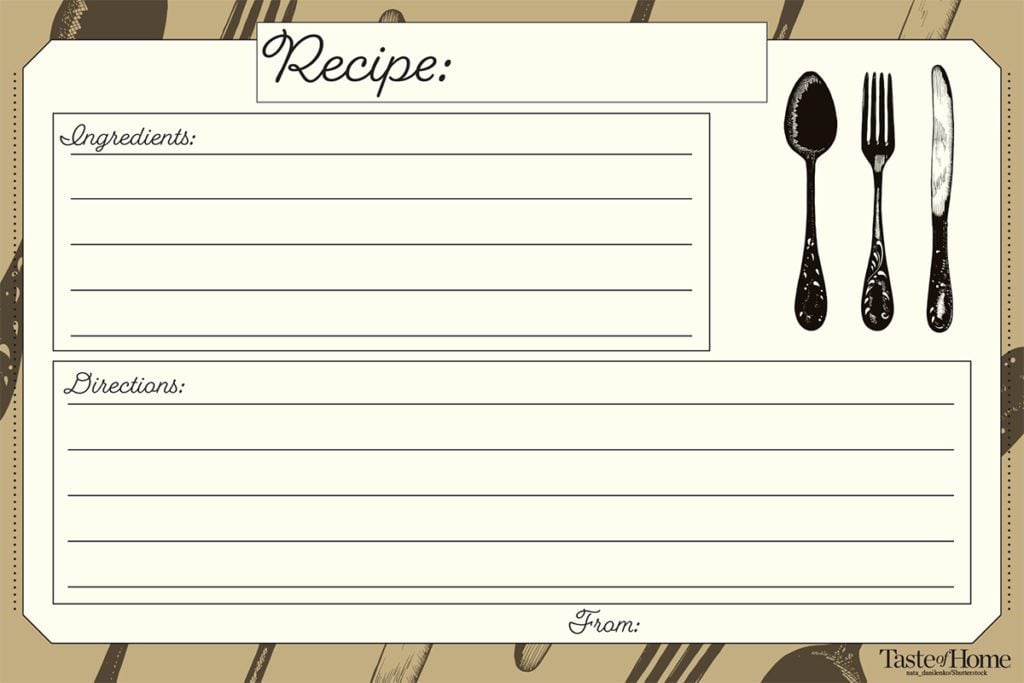 10 Beautiful Recipe Cards Free Printable Included Taste Of Home