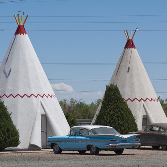 HOLBROOK - JUNE 8: Wigwam hotel on Route 66 on June 8, 2012 in Holbrook, Arizona. Holbrook is a city in Navajo County, Arizona, United States; Shutterstock ID 145554772; Job (TFH, TOH, RD, BNB, CWM, CM): TOH