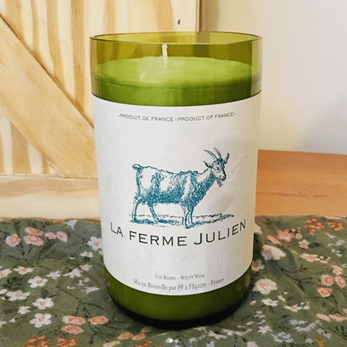 Recycled wine candle