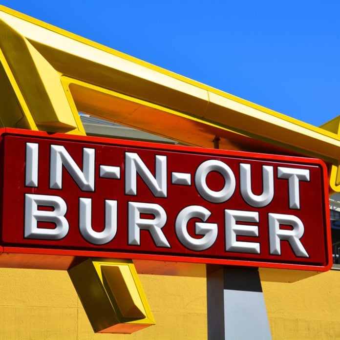 Sign of In-N-Out Burger is an American regional chain of fast food restaurants