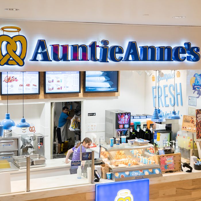 Auntie Anne's is Original Pretzel and lemonade