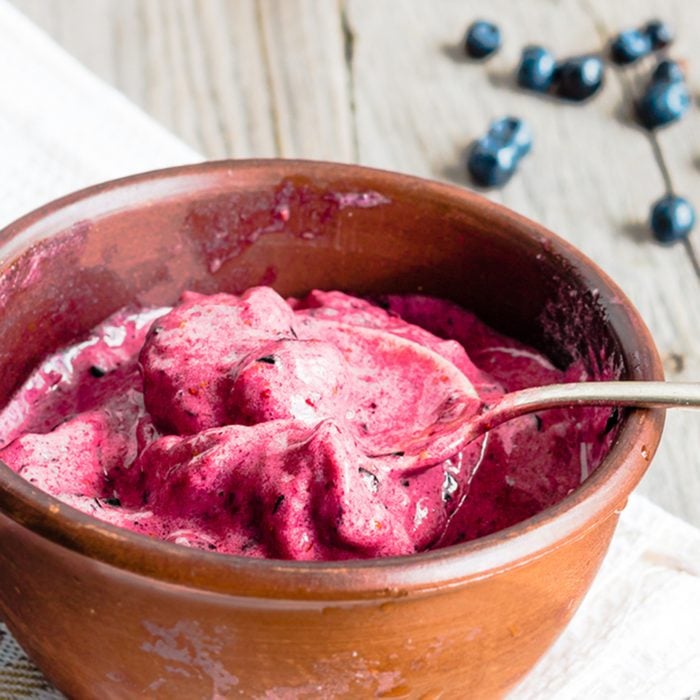 banana ice cream with blueberries, healthy dessert, vegan, rustic background; Shutterstock ID 305821076; Job (TFH, TOH, RD, BNB, CWM, CM): Taste of Home