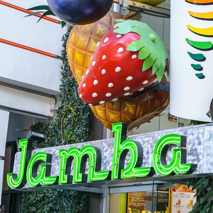 Jamba Juice Restauraut exterior. Jamba Juice Company is a restaurant retailer headquartered in California, United States