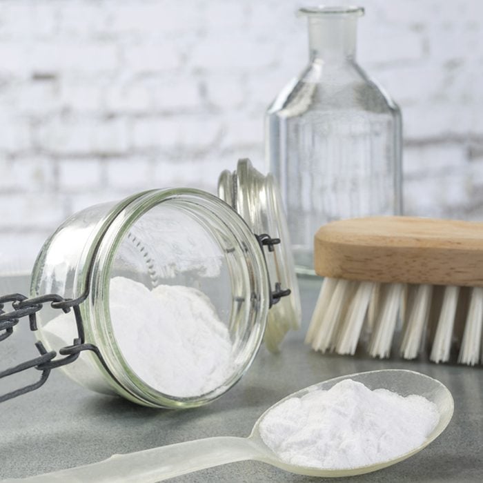 Natural cleaning tools lemon and sodium bicarbonate