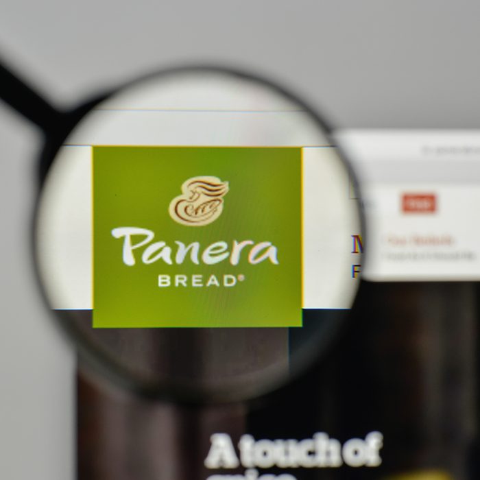 Panera Bread logo on the website homepage