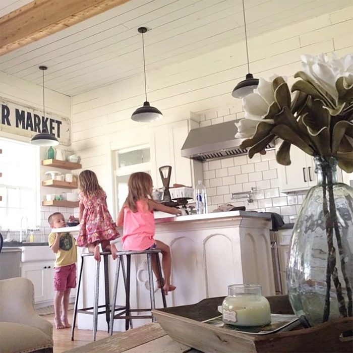 Joanna Gaines' children helping in the kitchen, farmhouse style