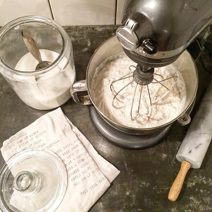 baking with a KitchenAid, sugar and a rolling pin
