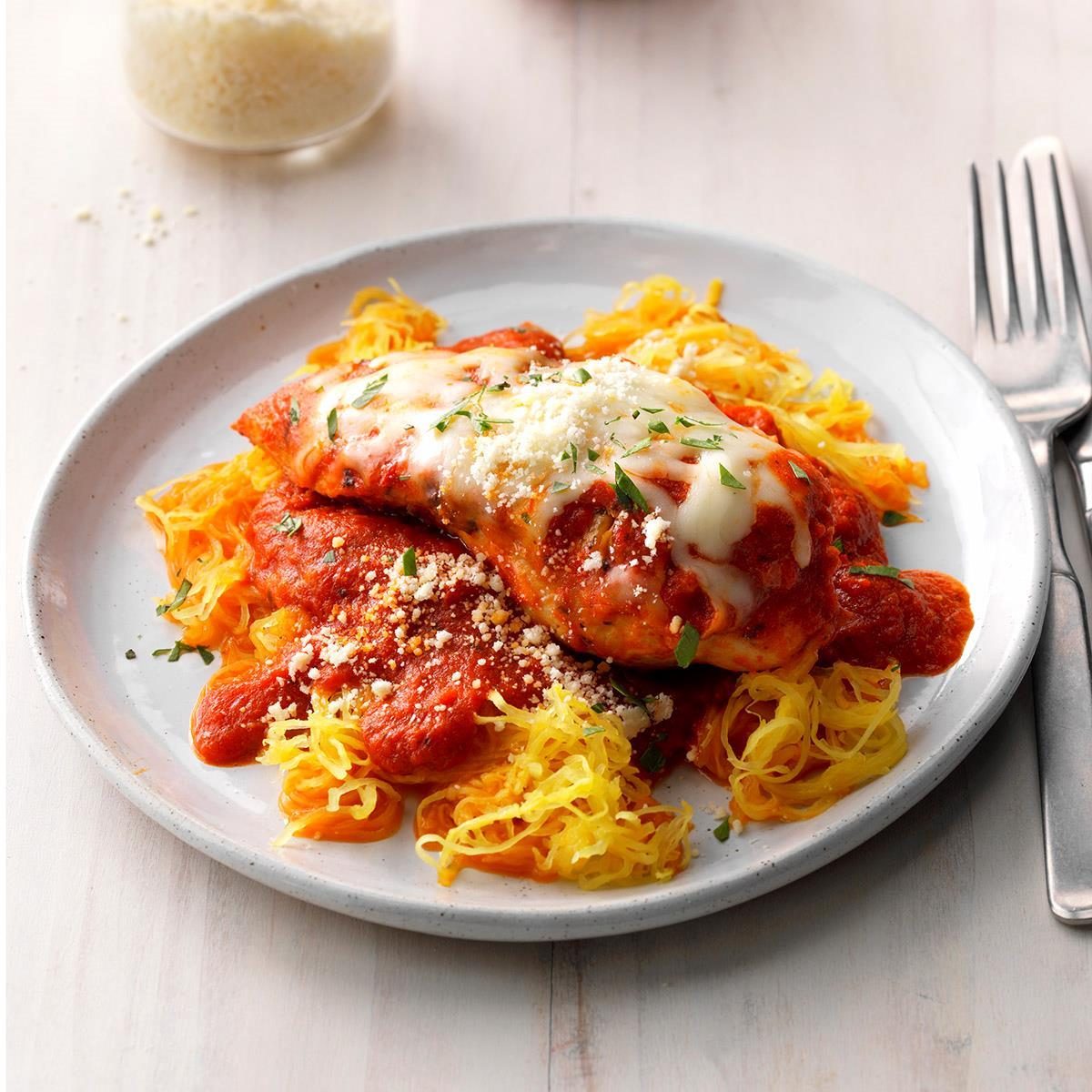 Chicken Parmesan With Spaghetti Squash
