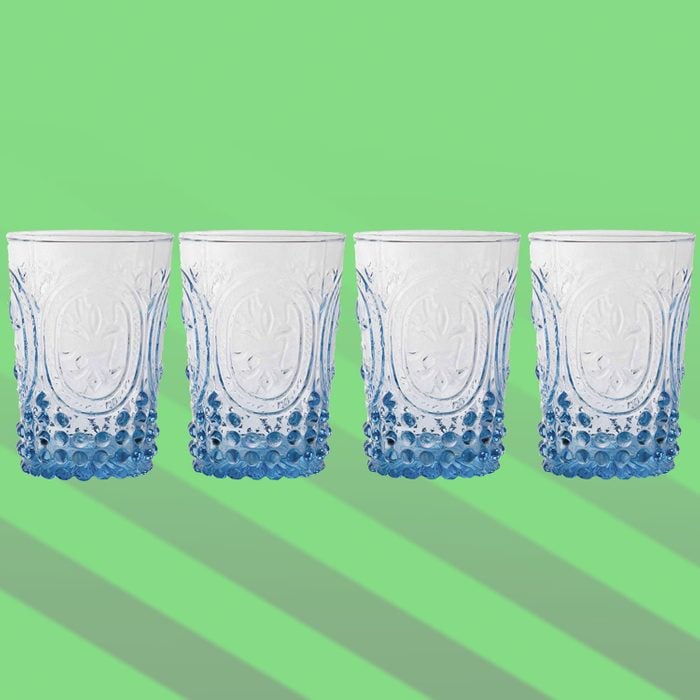 Fleur De Lys Azure Juice Glass 4-Piece Set, 10 Ounce