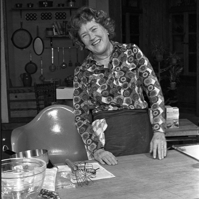 Julia Child on the set of her cooking show, 'The French Chef Julia Child'
